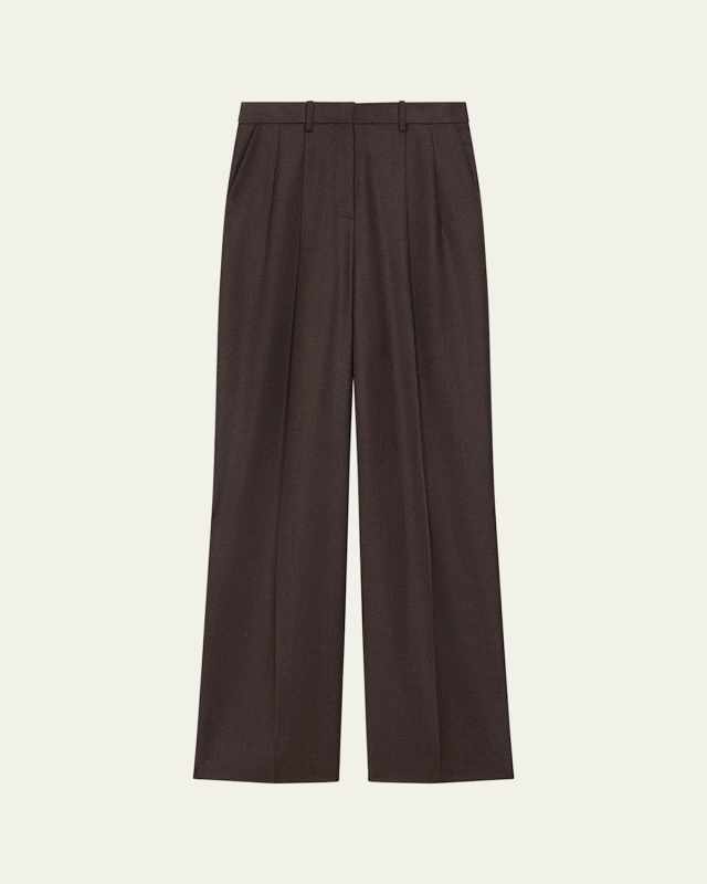Flannel Double-Pleat Pants